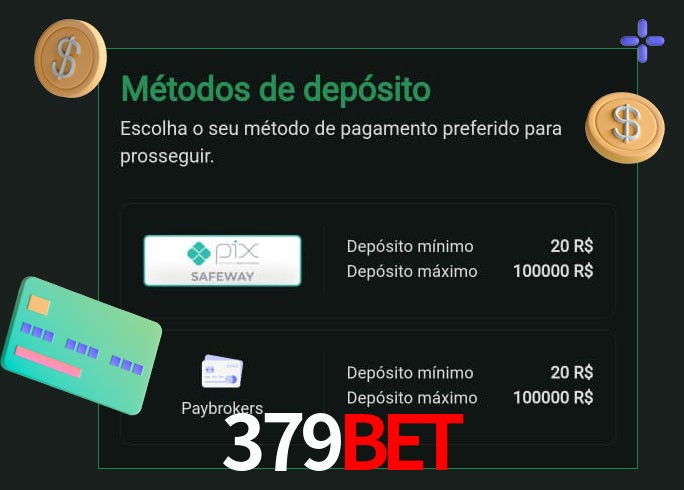 O cassino 379Bet oferece uma grande variedade de métodos de pagamento